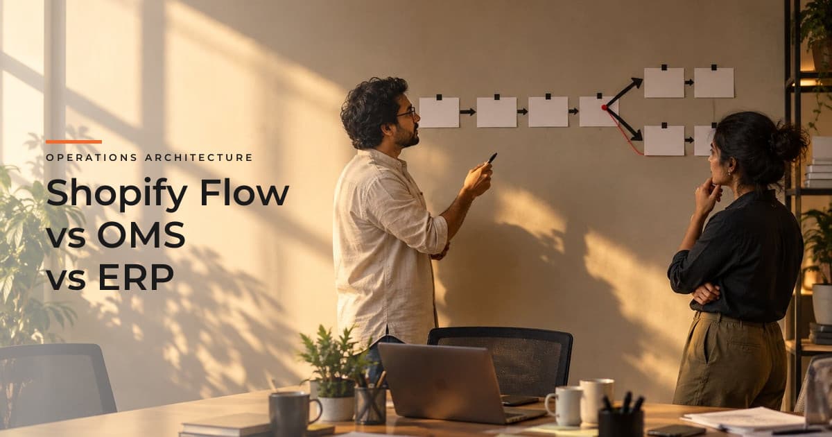 Shopify Flow vs OMS vs ERP - What Should a Growing D2C Brand Use?