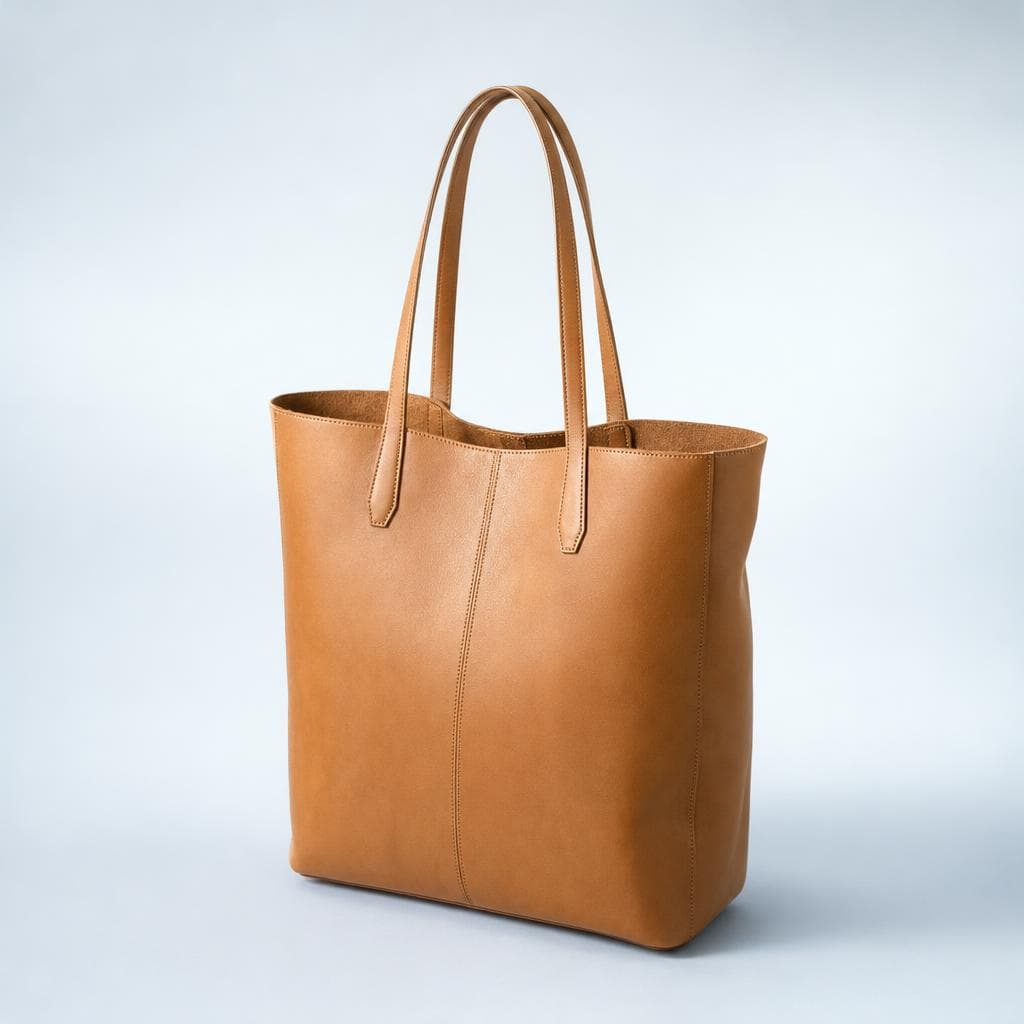 Tan leather tote bag