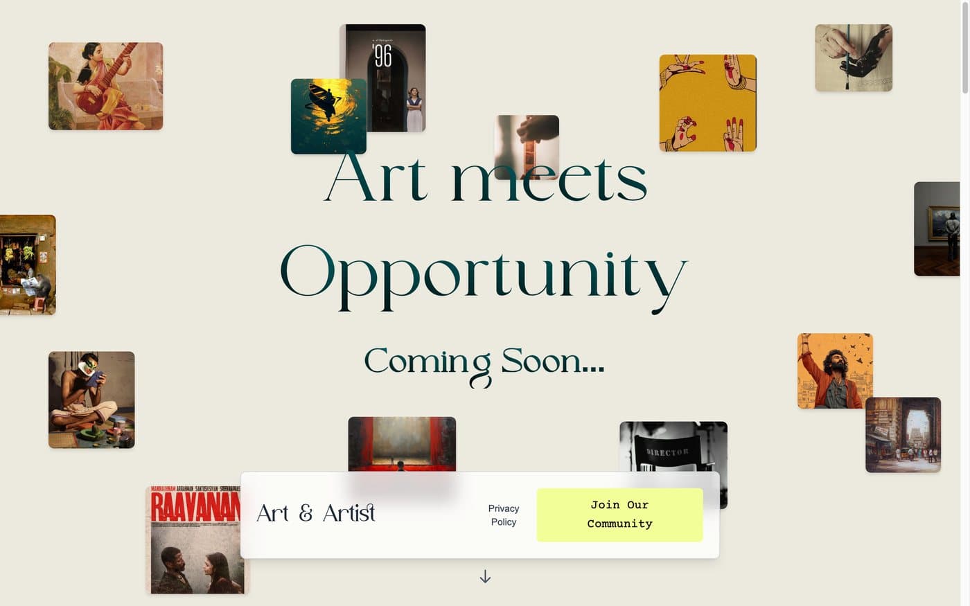 Art & Artist 'Art meets Opportunity' launch page