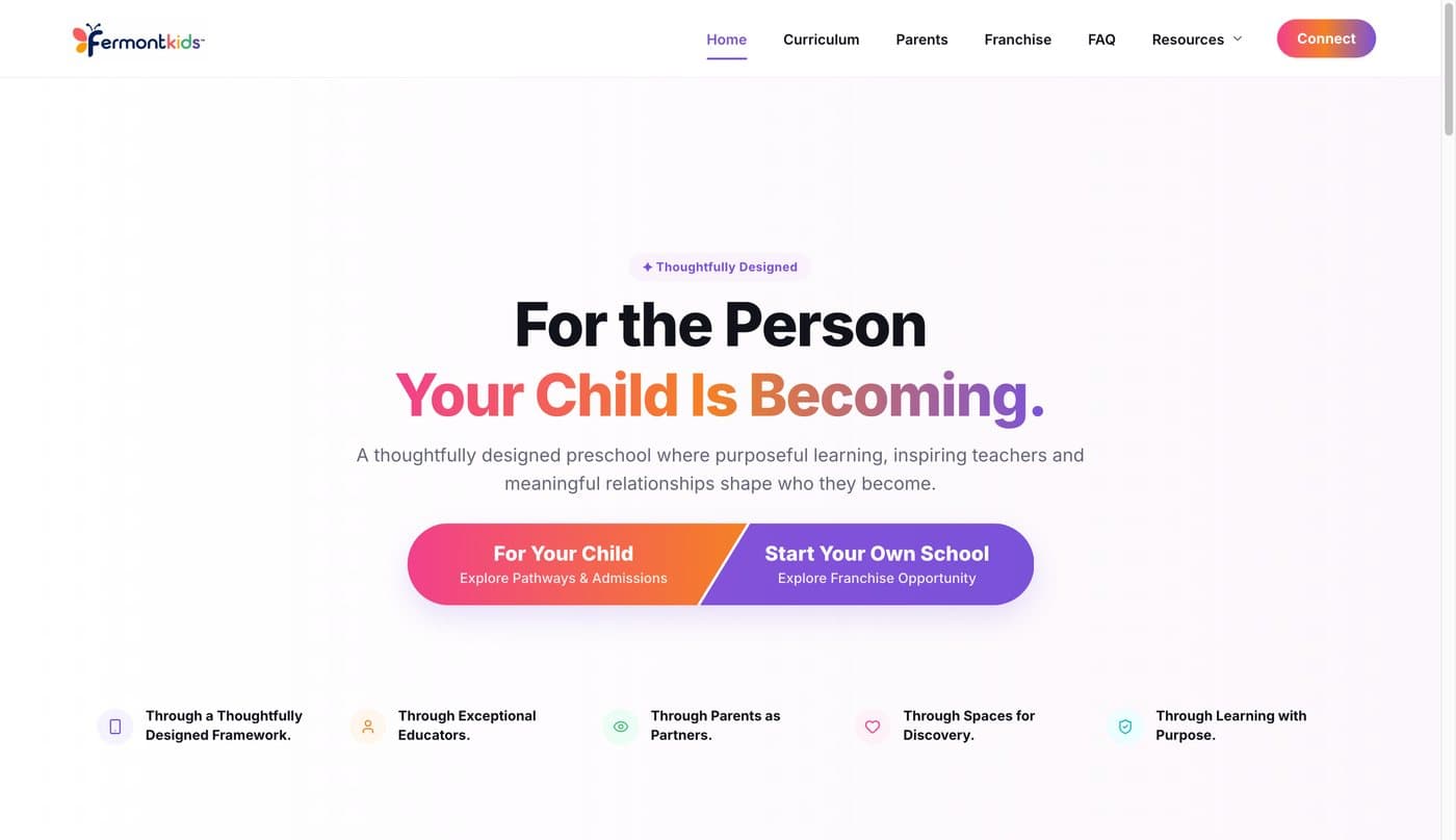 FermontKids website homepage